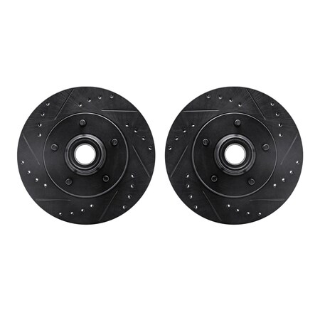 Dynamic Friction Co Rotors-Drilled and Slotted-Black, Zinc Plated black, Zinc Coated, 8002-47001 8002-47001